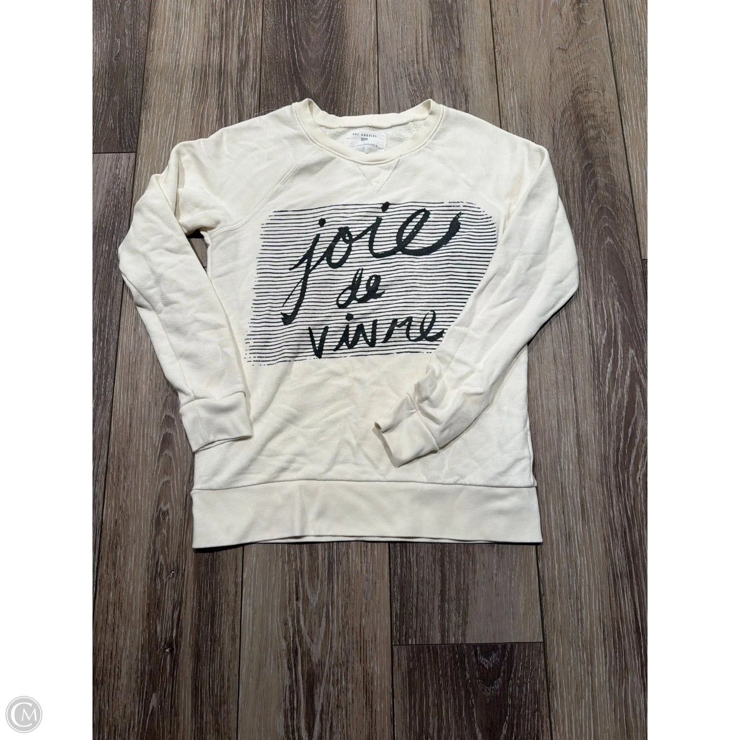 Sweatshirt Crewneck By Anthropologie In Cream, Size: Xxs