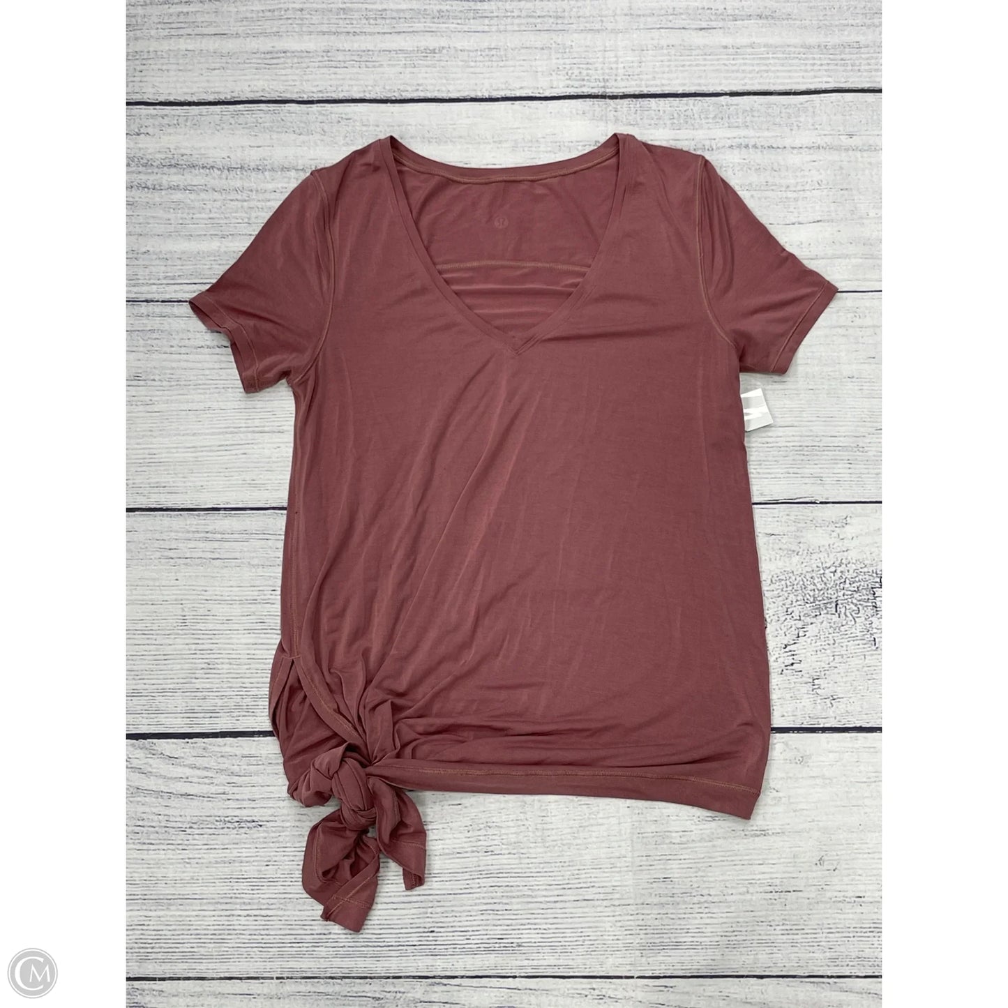 Athletic Top Short Sleeve By Lululemon In Pink, Size: S