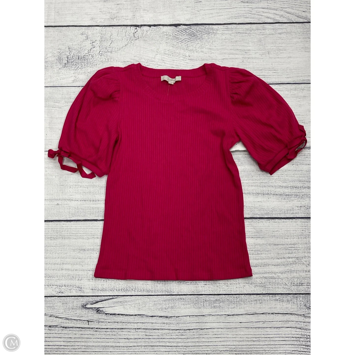 Top Short Sleeve By Loft In Pink, Size: M