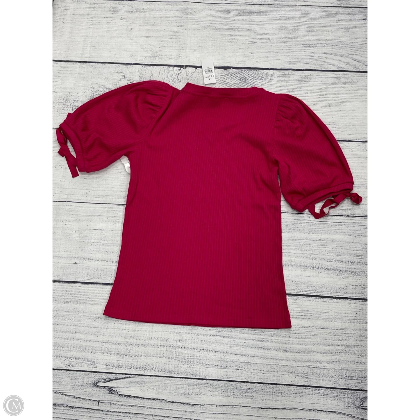 Top Short Sleeve By Loft In Pink, Size: M