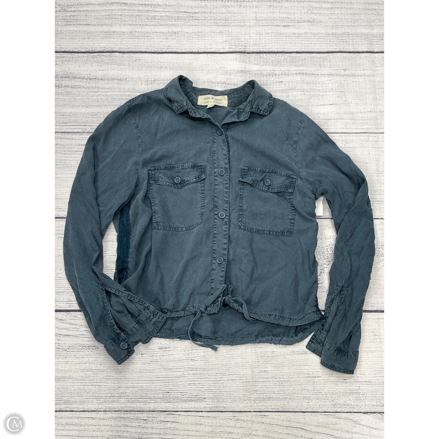 Top Long Sleeve By Cloth And Stone In Blue, Size: M