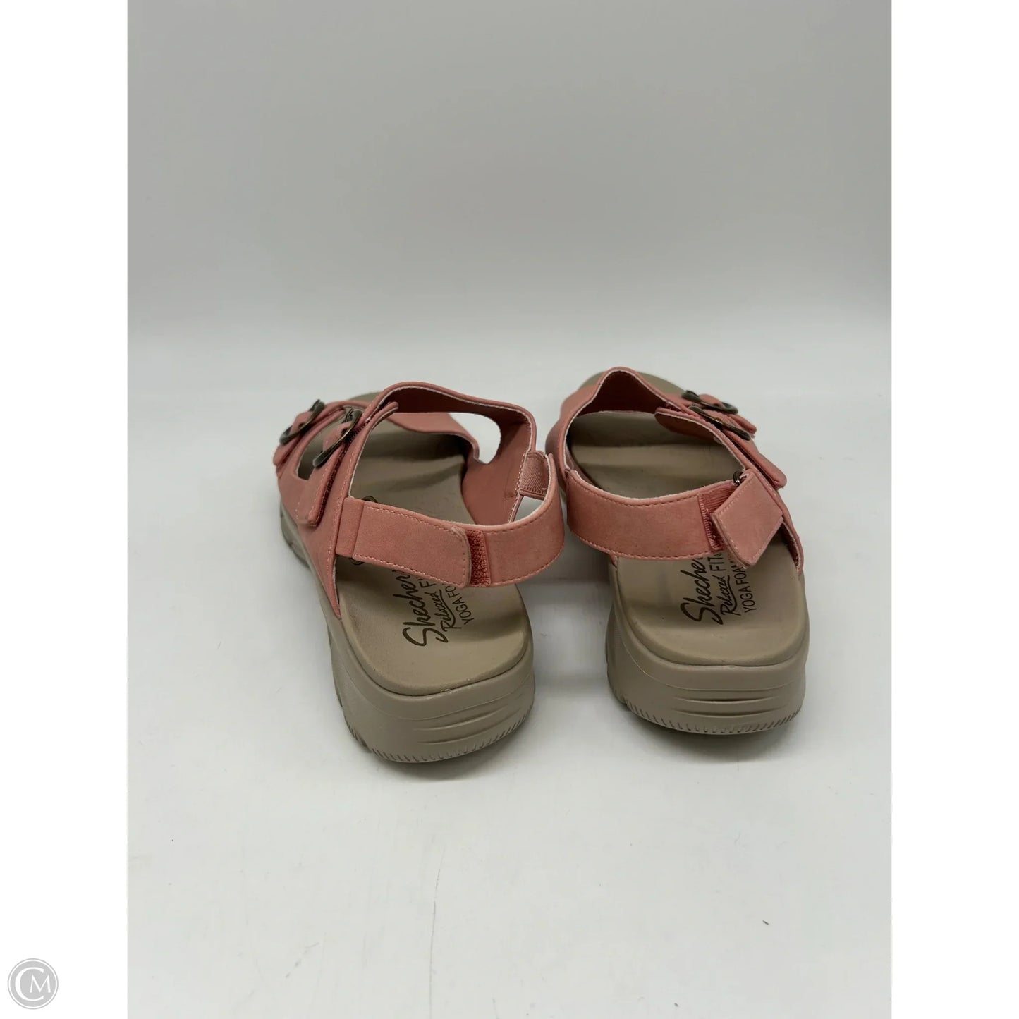 Sandals Heels Wedge By Skechers In Pink, Size: 8