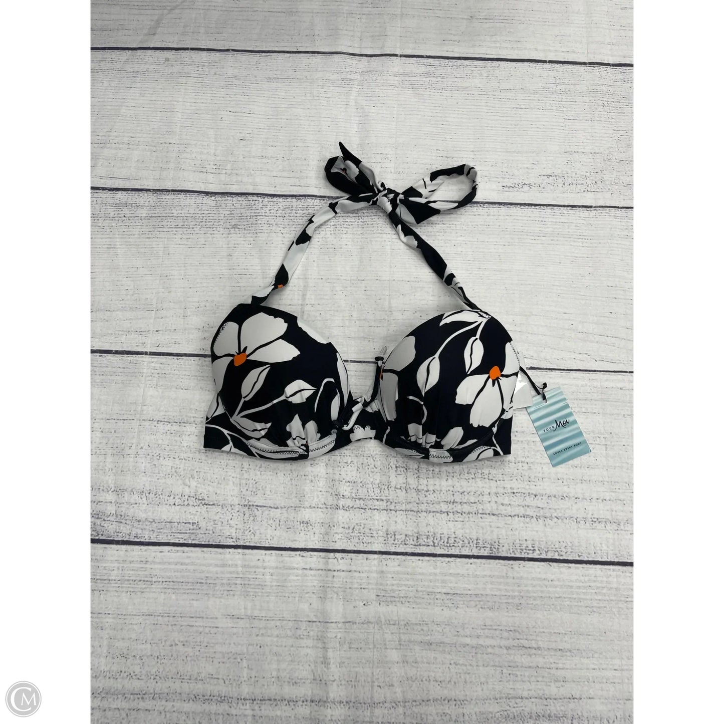 Swimsuit Top By Clothes Mentor In Black & White, Size: M