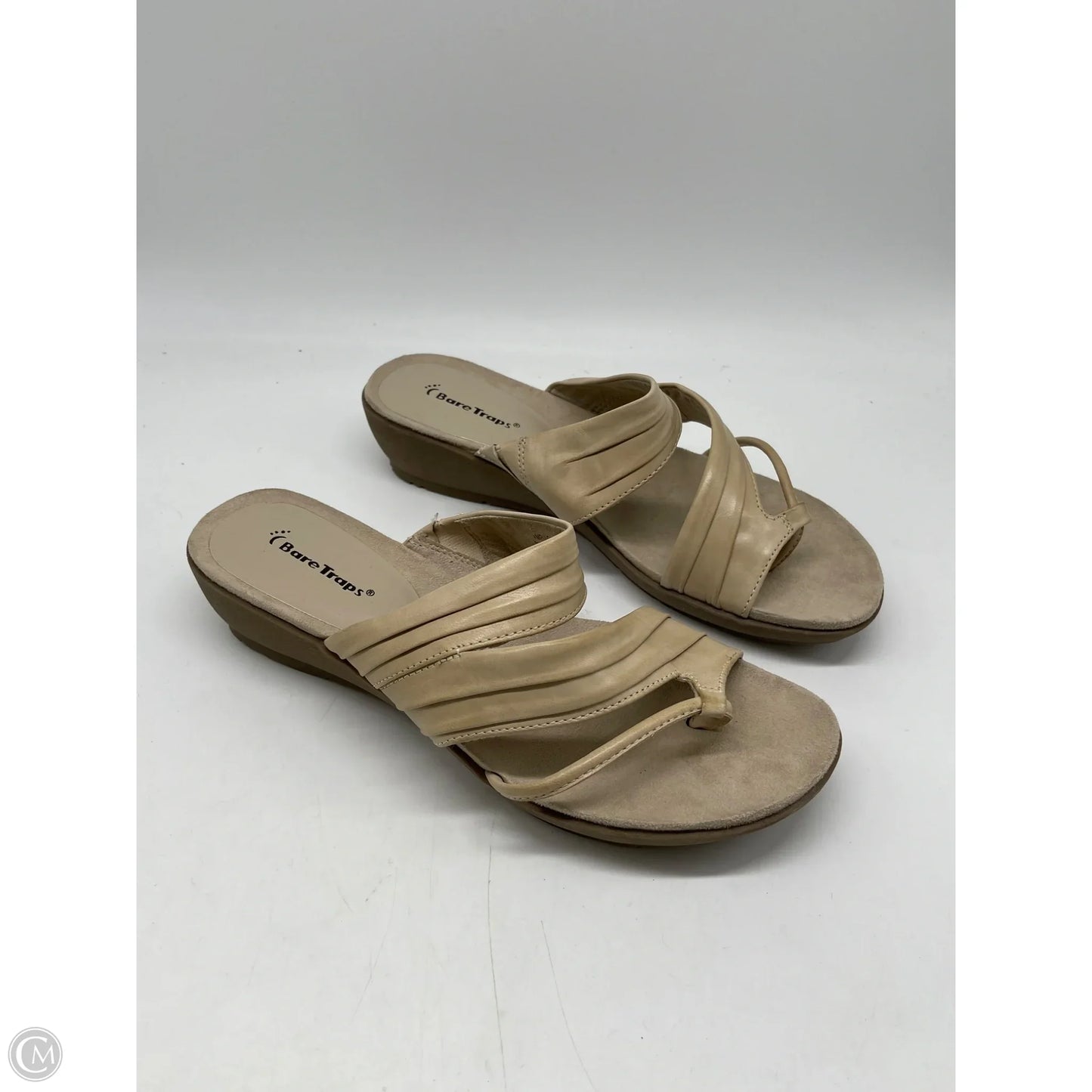 Sandals Heels Wedge By Bare Traps In Tan, Size: 11