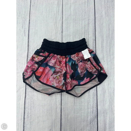 Athletic Shorts By Lululemon In Floral Print, Size: 4