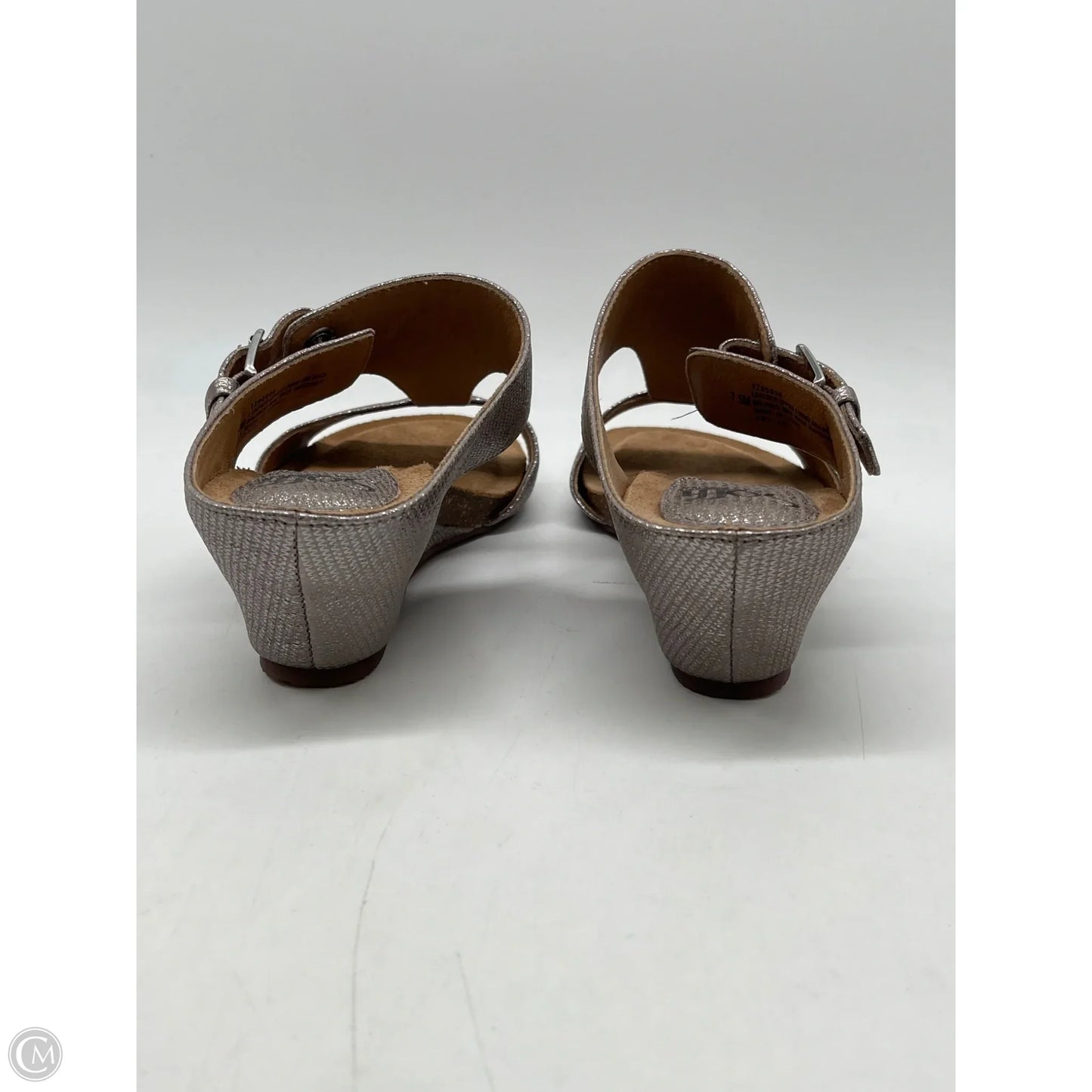 Sandals Heels Wedge By Sofft In Grey, Size: 7.5