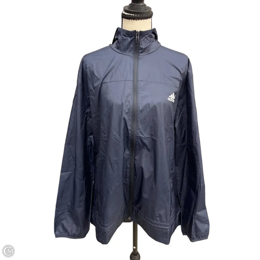 Athletic Jacket By Adidas In Blue, Size: Xl