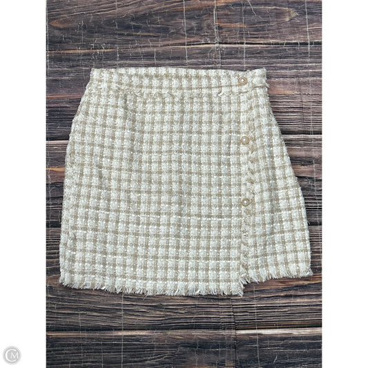 Skirt Mini & Short By Blu Pepper In Plaid Pattern, Size: L