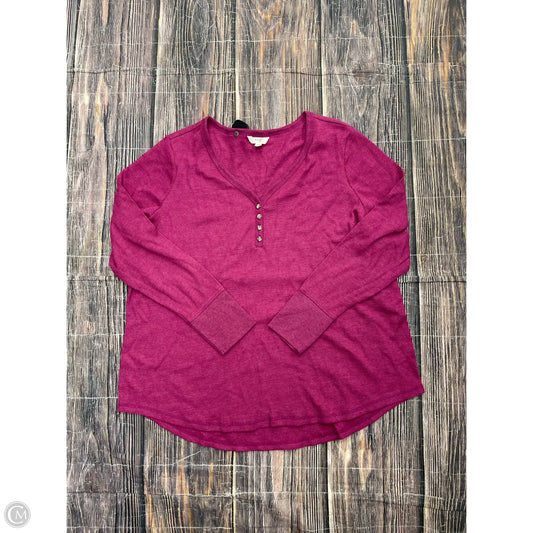Top Long Sleeve Basic By Terra & Sky In Pink, Size: 2x