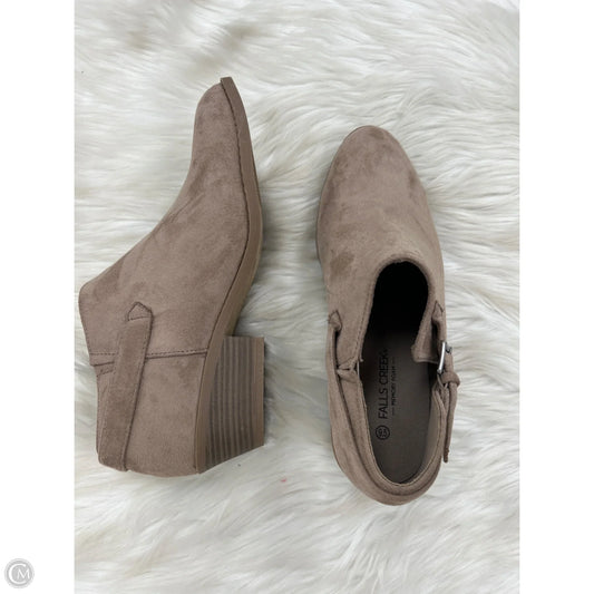 Boots Ankle Heels By Falls Creek In Tan, Size: 9.5