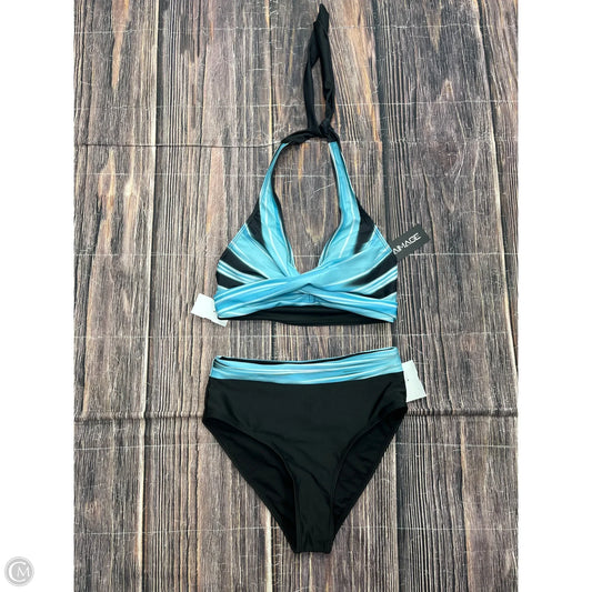 Swimsuit 2pc By Clothes Mentor In Black & Blue, Size: S