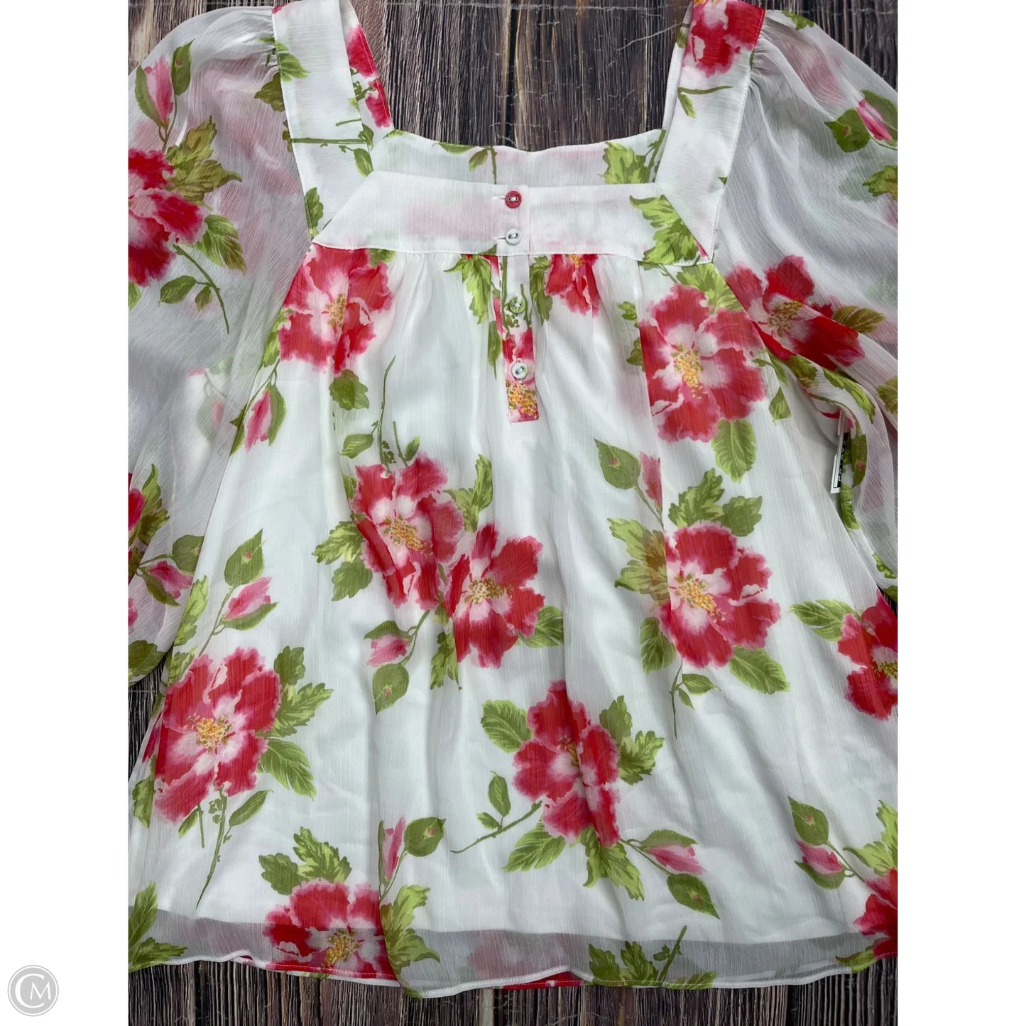Top Long Sleeve By Lc Lauren Conrad In Floral Print, Size: L