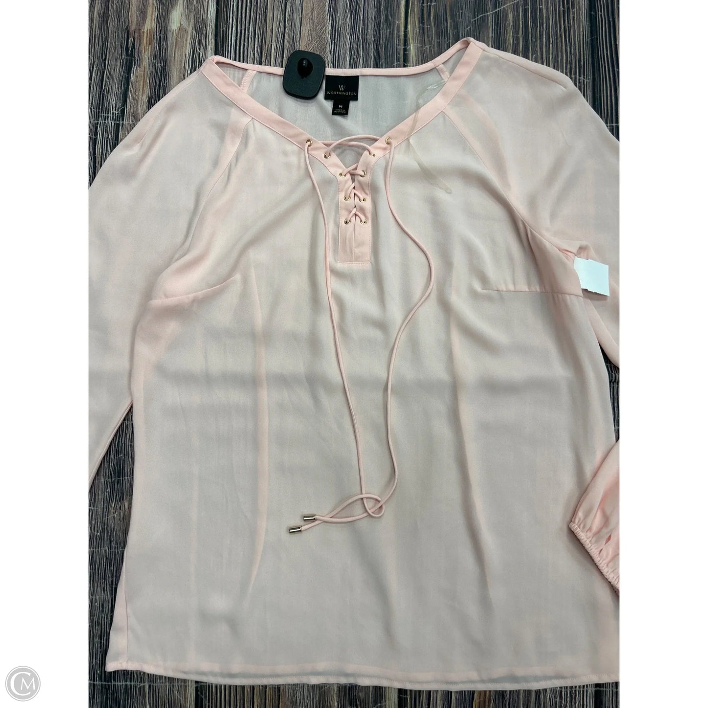 Top Long Sleeve By Worthington In Pink, Size: M