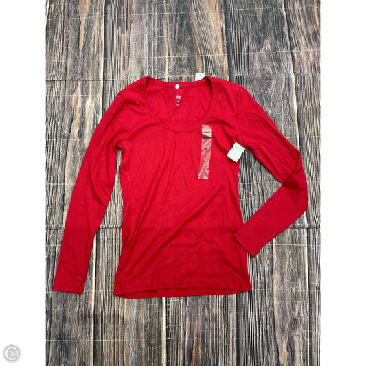 Top Long Sleeve Basic By Dip In Red, Size: M