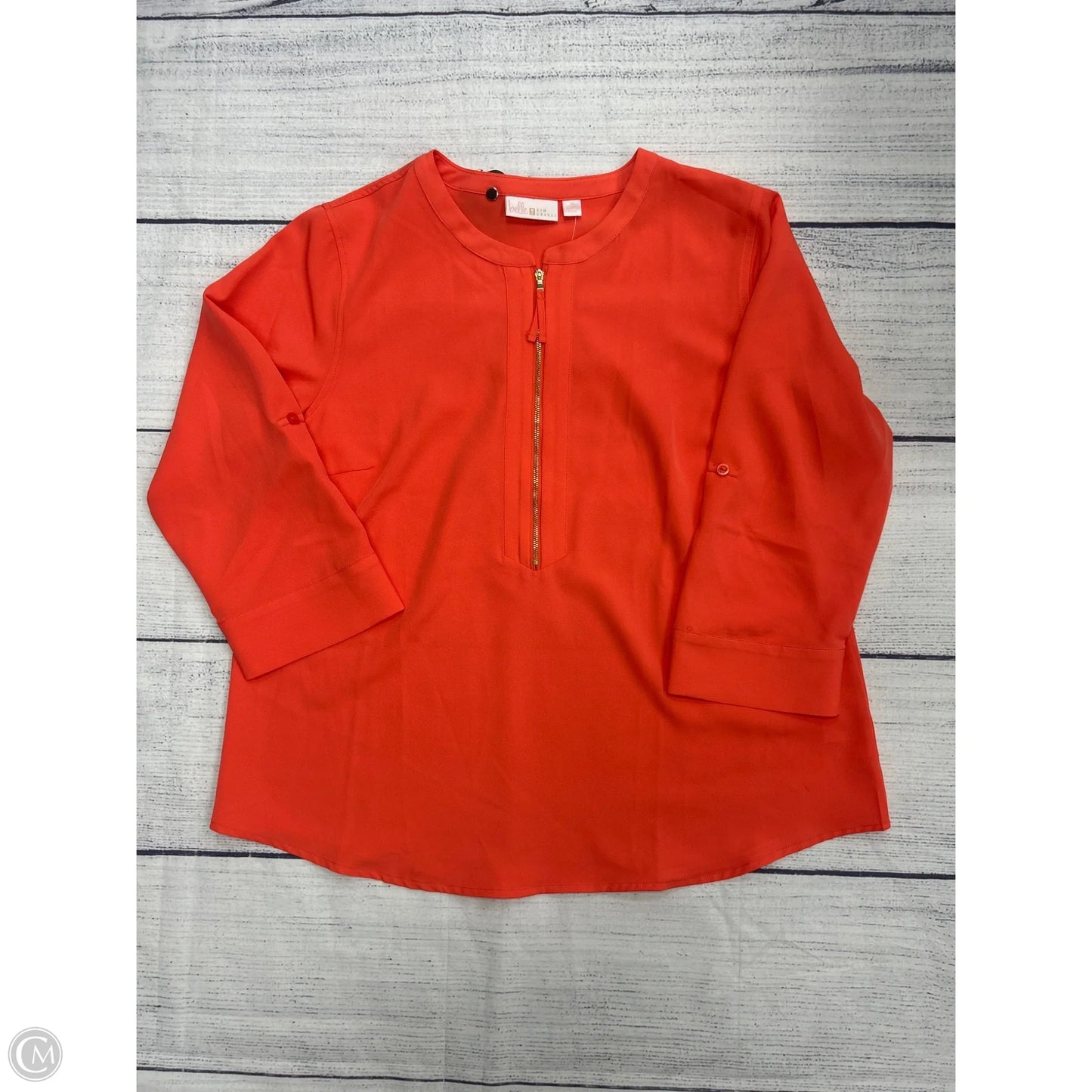 Top Long Sleeve By Belle By Kim Gravel In Orange, Size: M