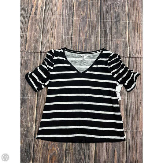 Top Short Sleeve By Nine West In Striped Pattern, Size: L