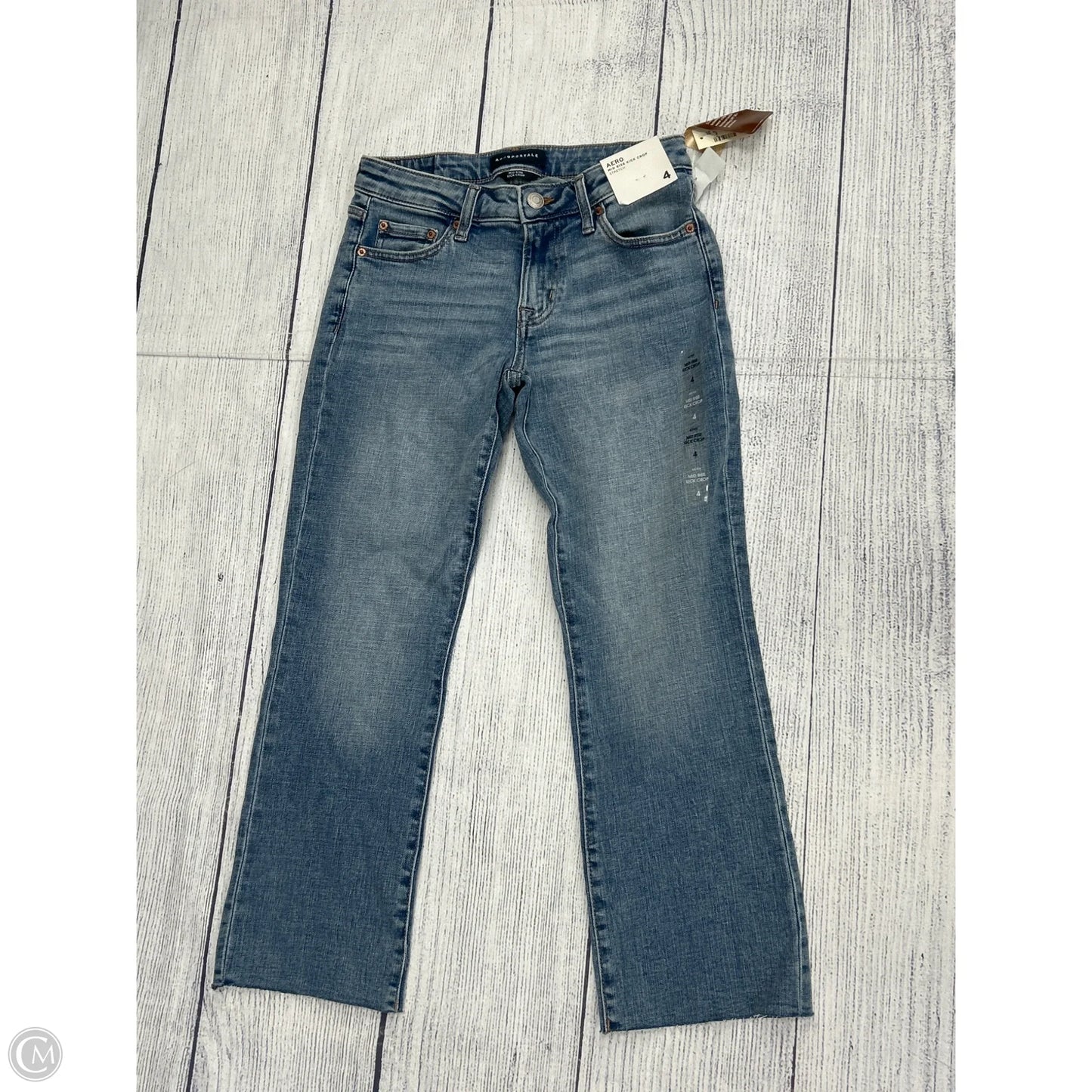 Jeans Cropped By Aeropostale In Blue Denim, Size: 4