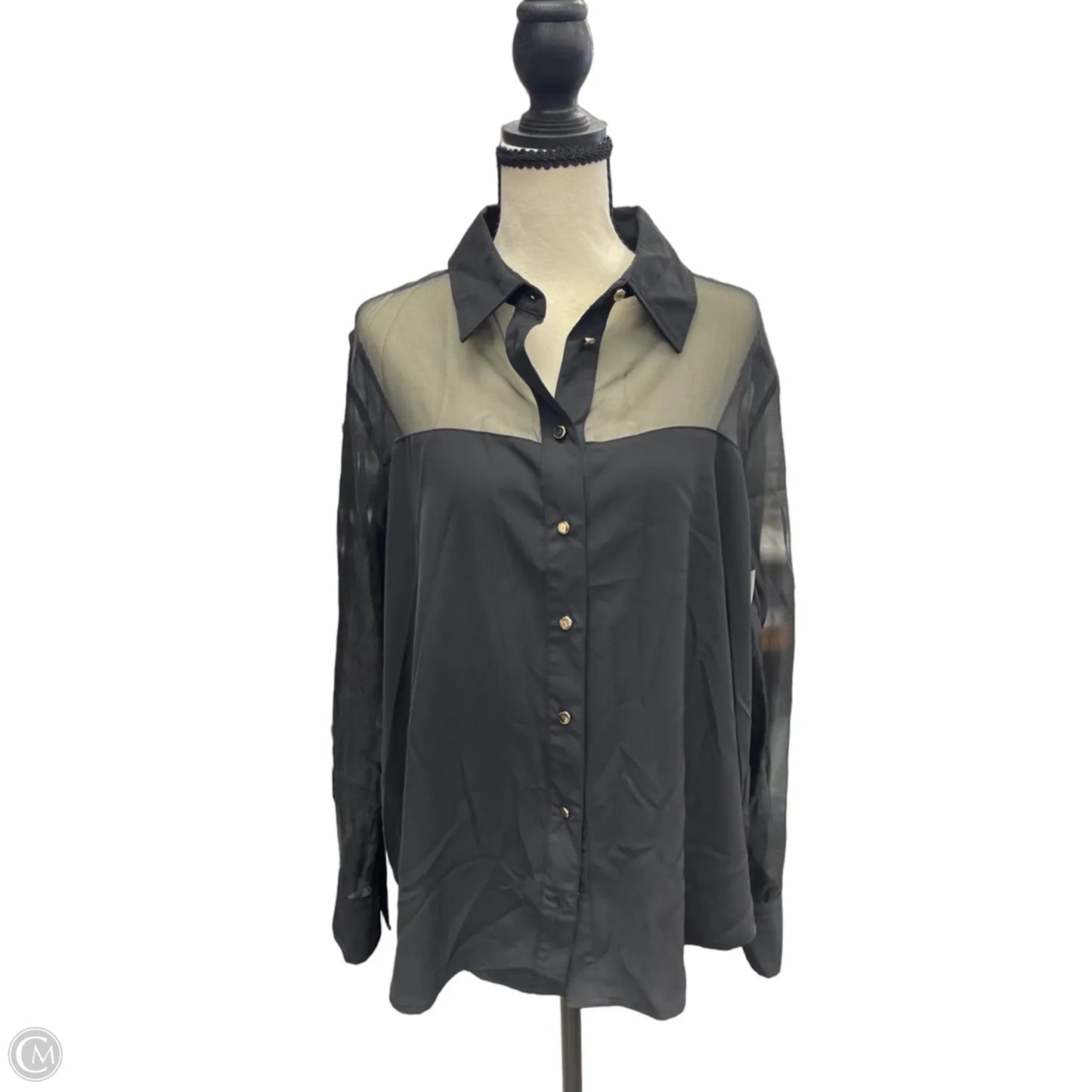 Top Long Sleeve By Zara In Black, Size: L