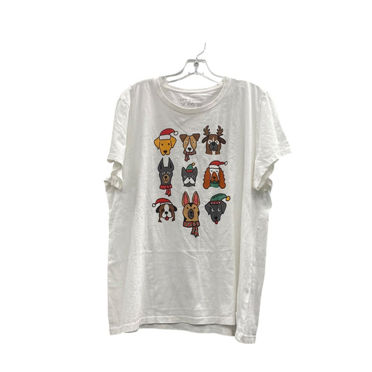Top Ss By Life Is Good In White, Size:1X