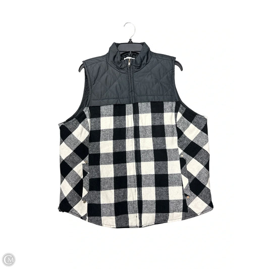 Vest Fleece By Maurices In Black & White, Size: 1x