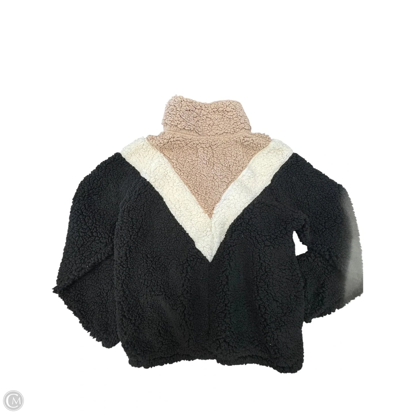 Jacket Fleece By Nine West In Black & Cream, Size: S