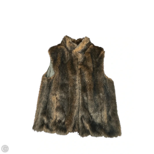 Vest Faux Fur & Sherpa By Clothes Mentor In Brown, Size: M