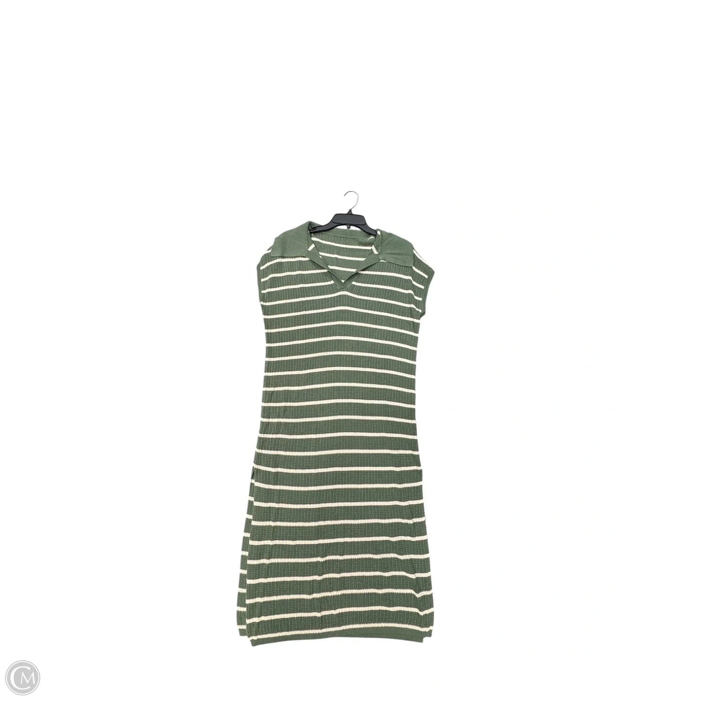 Dress Party Long By Clothes Mentor In Green & White, Size: L
