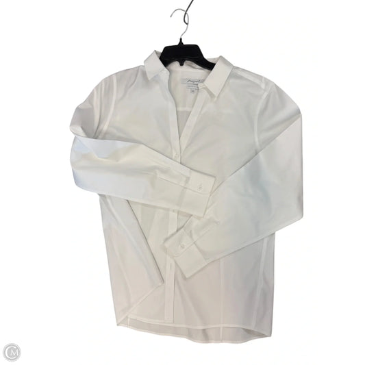 Blouse Long Sleeve By Foxcroft In White, Size: Xl