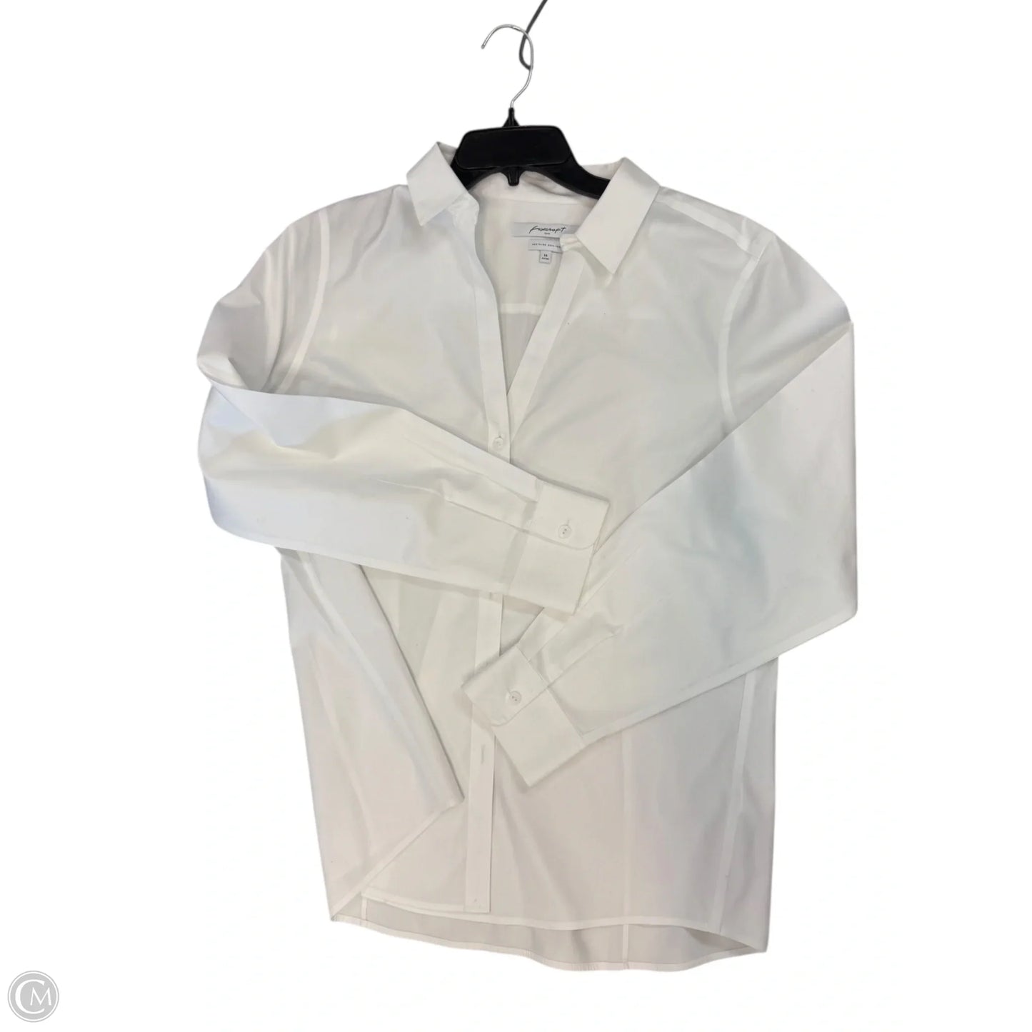 Blouse Long Sleeve By Foxcroft In White, Size: Xl