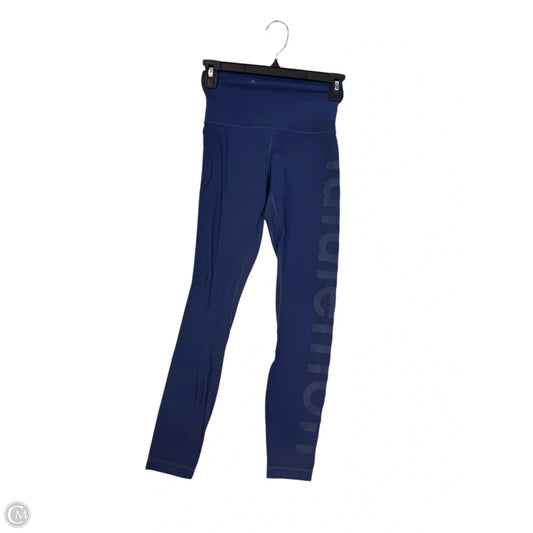 Athletic Leggings By Lululemon In Navy, Size: Xs