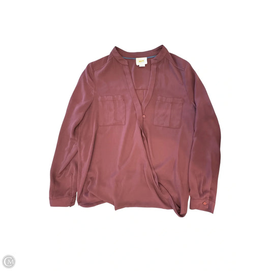 Blouse 3/4 Sleeve By Clothes Mentor In Maroon, Size: S