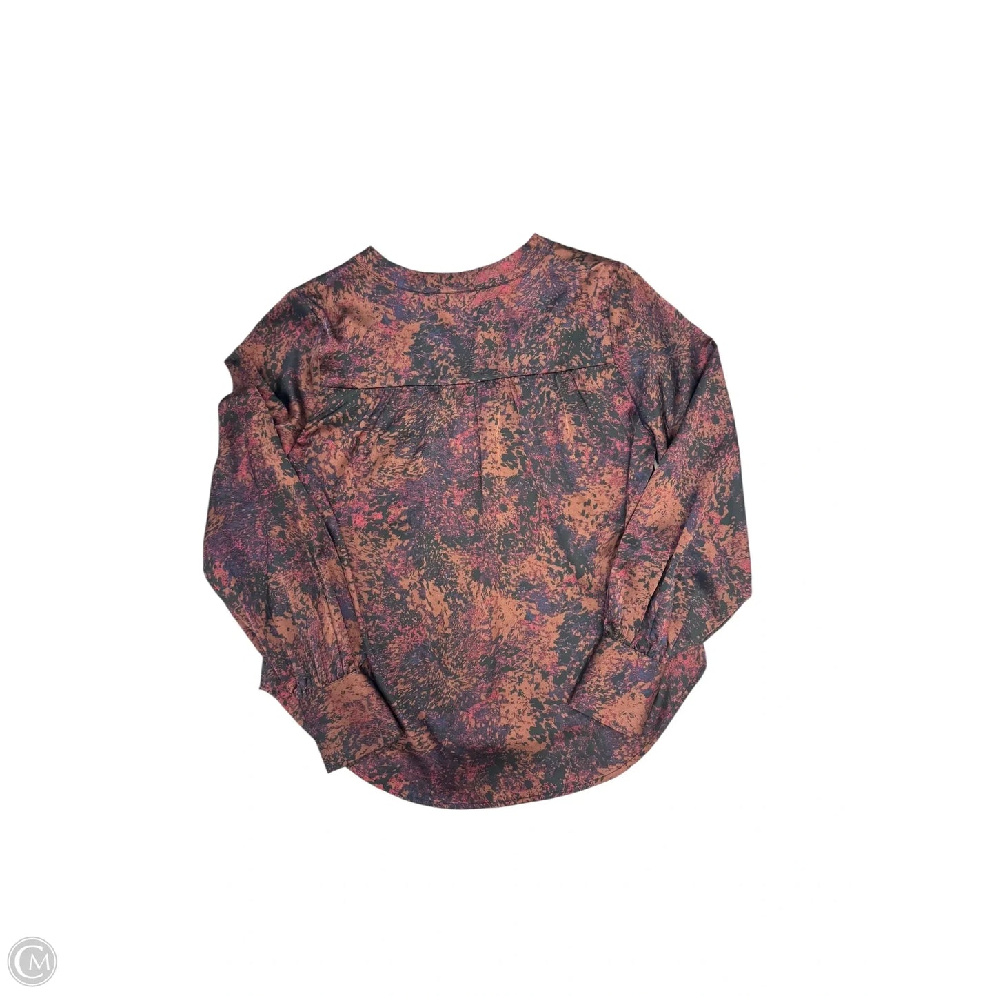 Blouse Long Sleeve By Evereve In Gold & Purple, Size: Xs