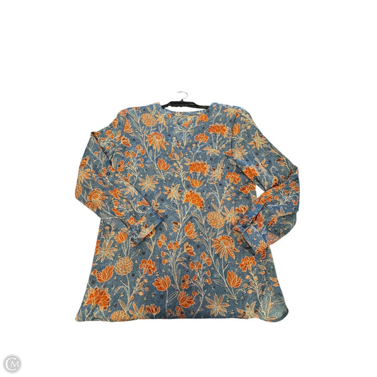 Blouse Long Sleeve By Chicos In Floral Print, Size: L