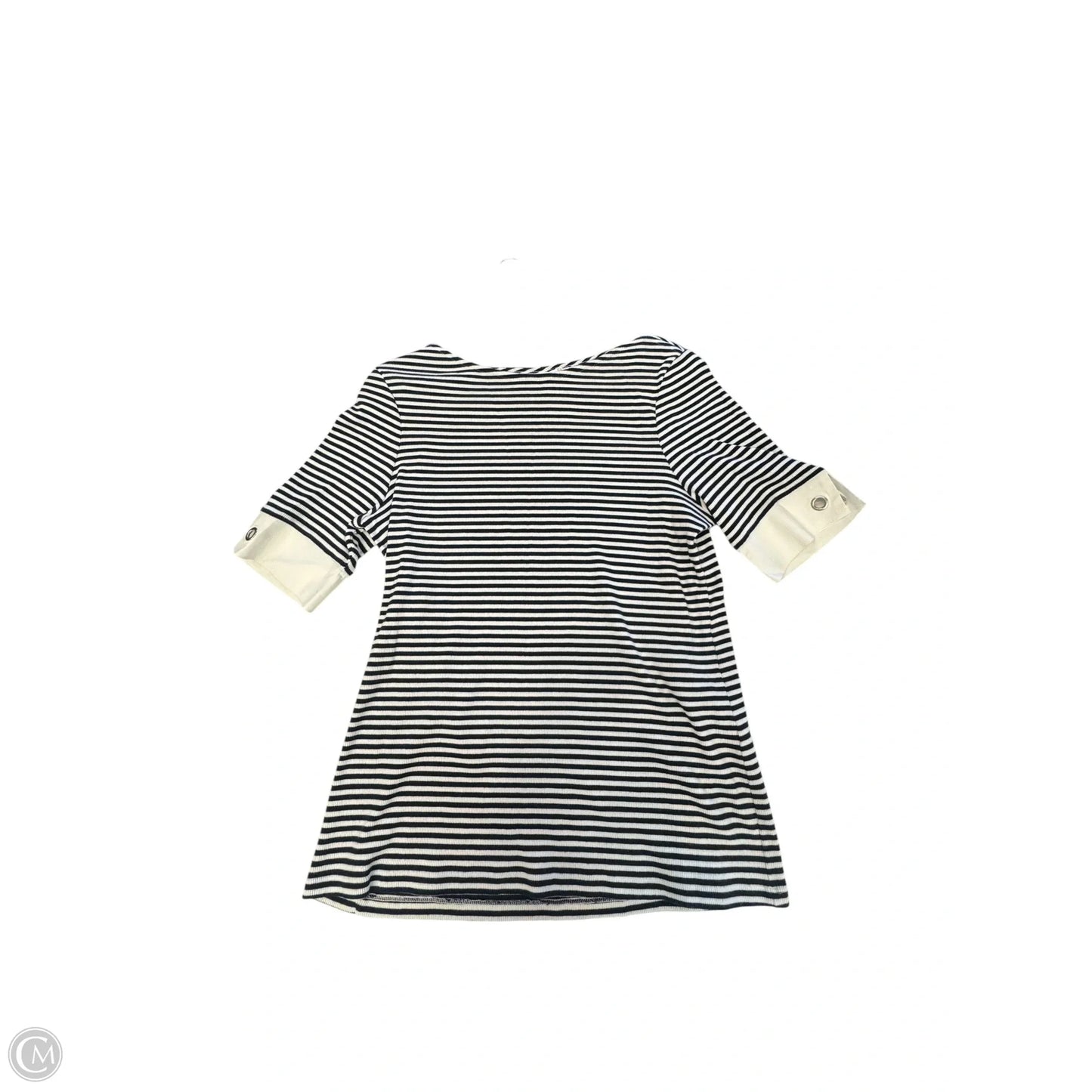 Top Short Sleeve By Chicos In Striped Pattern, Size: Xl