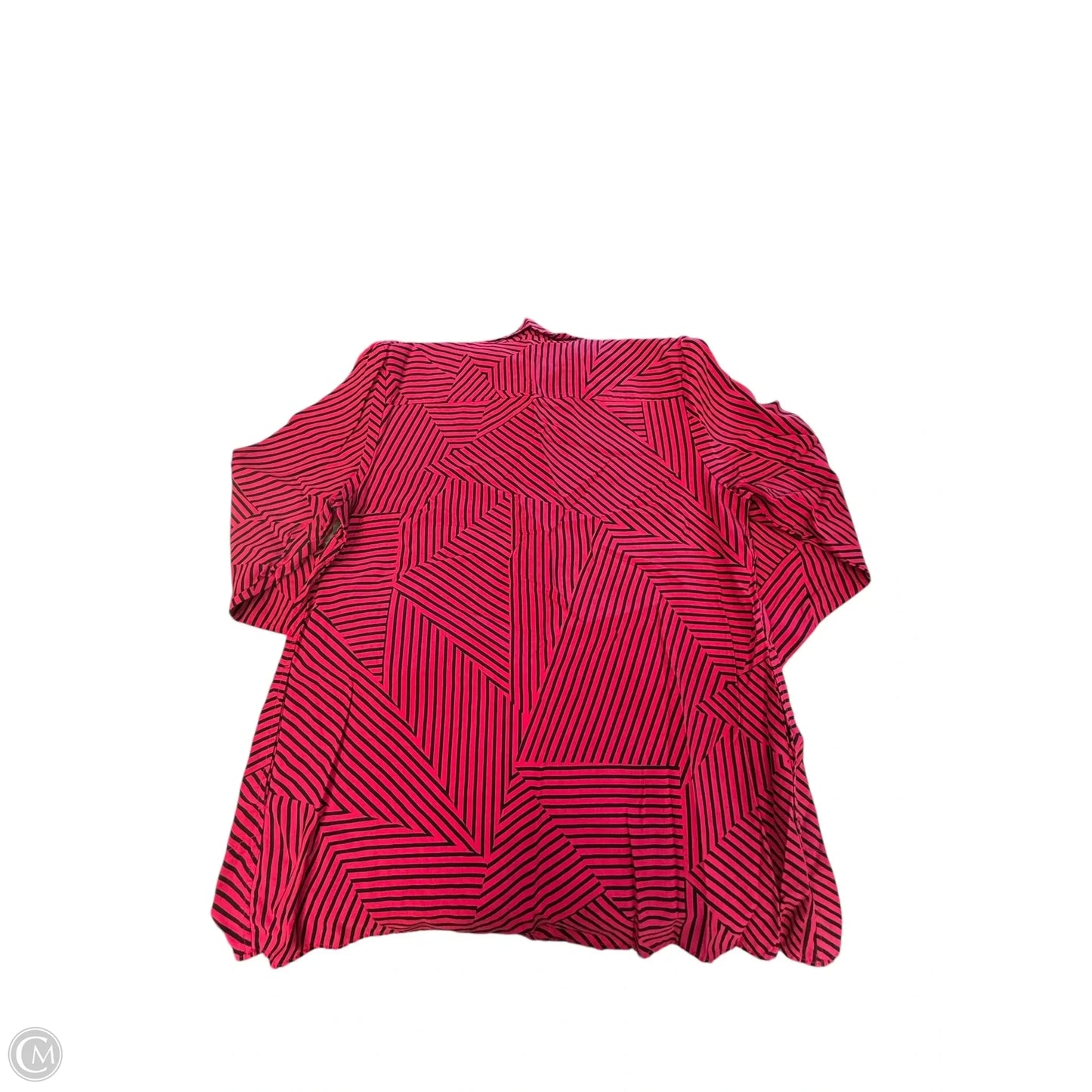 Blouse Long Sleeve By Chicos In Black & Pink, Size: Xl