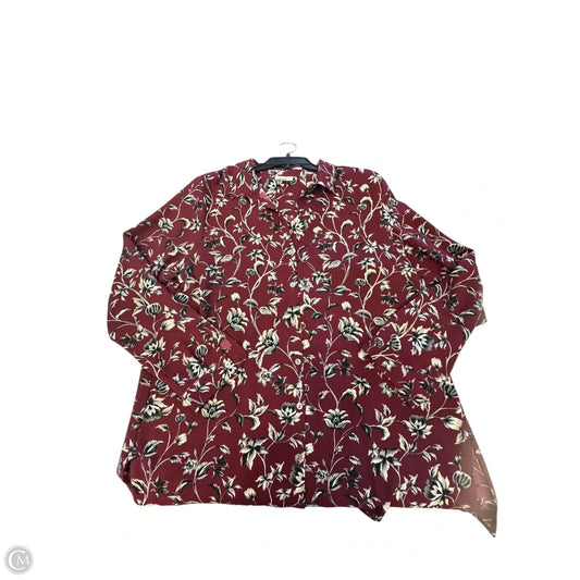 Blouse Long Sleeve By J. Jill In Maroon, Size: M