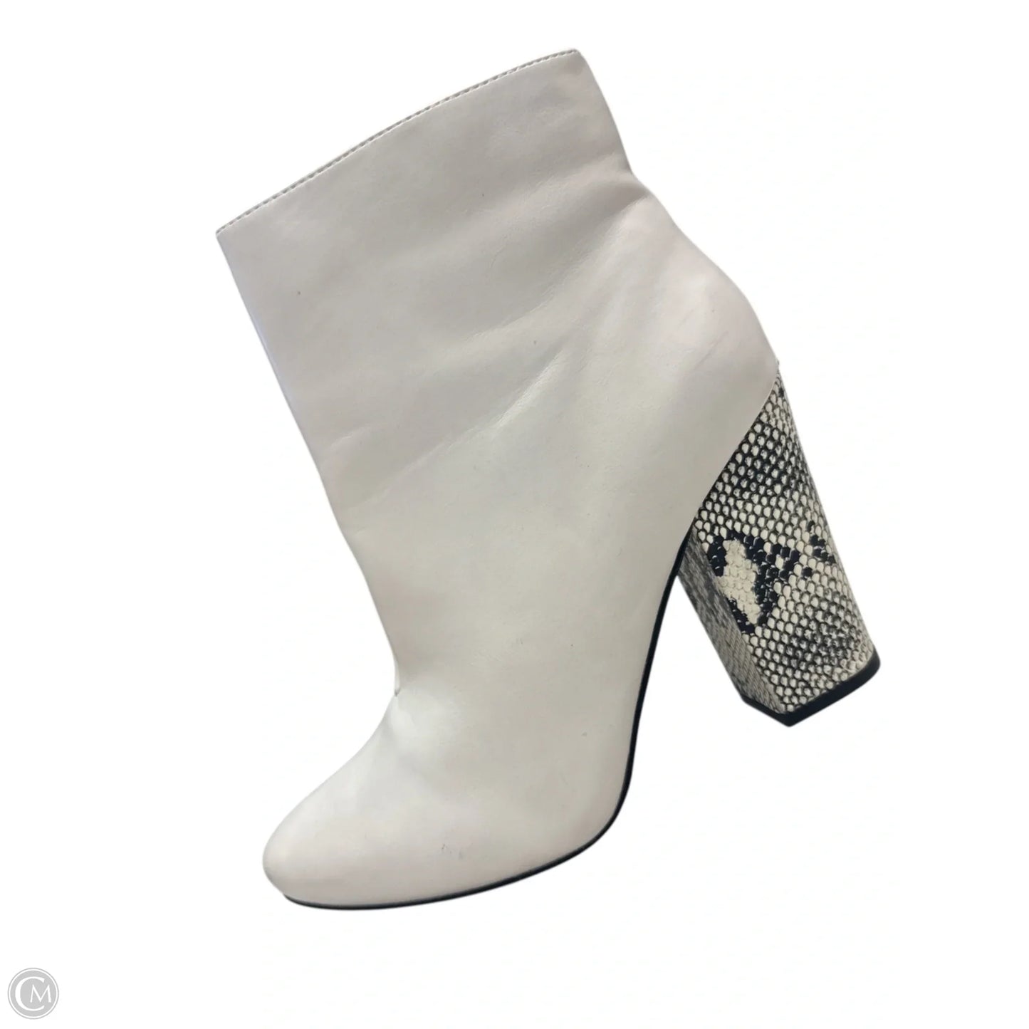 Boots Ankle Heels By Just Fab In White, Size: 8.5