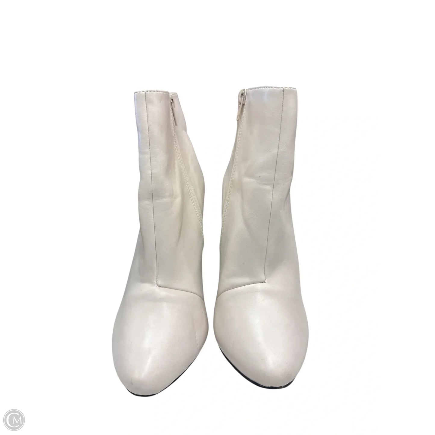 Boots Ankle Heels By Just Fab In White, Size: 8.5