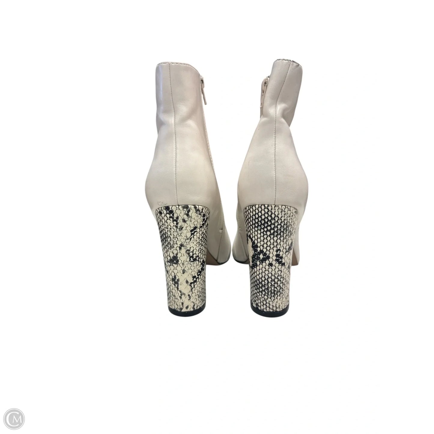 Boots Ankle Heels By Just Fab In White, Size: 8.5