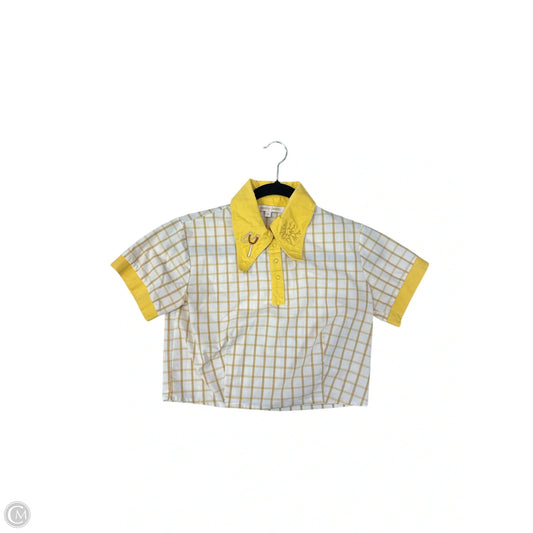 Blouse Short Sleeve By Clothes Mentor In Yellow, Size: S