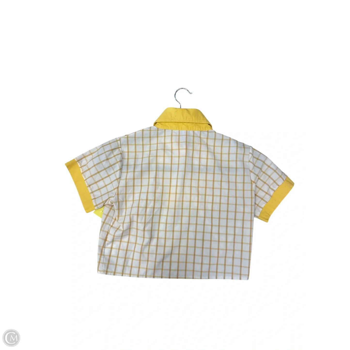 Blouse Short Sleeve By Clothes Mentor In Yellow, Size: S