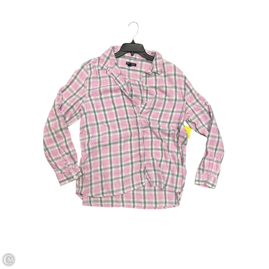 Blouse Long Sleeve By Gap In Grey & Pink, Size: Xl