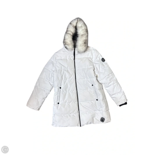 Coat Puffer & Quilted By Hfx In White, Size: L