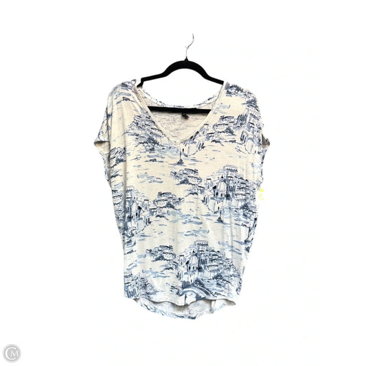 Top Short Sleeve By White House Black Market In Blue & White, Size: Xs