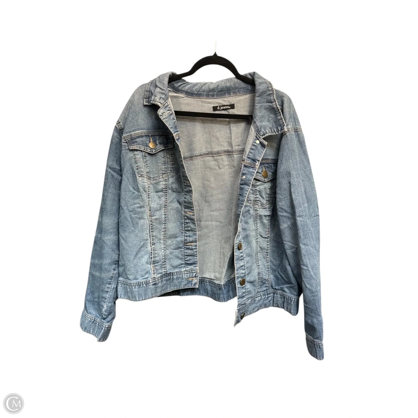 Jacket Denim By D Jeans In Blue Denim, Size: 1x