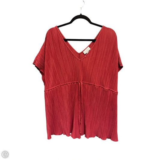Blouse Short Sleeve By Ingrid & Isabel In Red, Size: L
