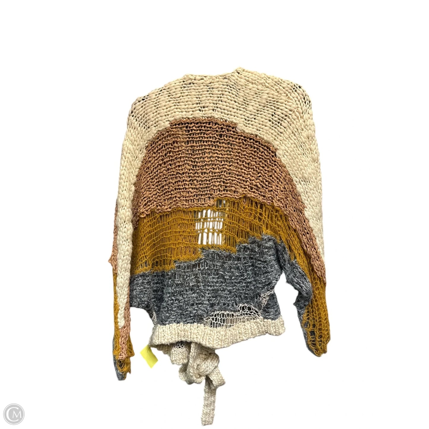 Sweater Cardigan By Zara In Tan & White, Size: M