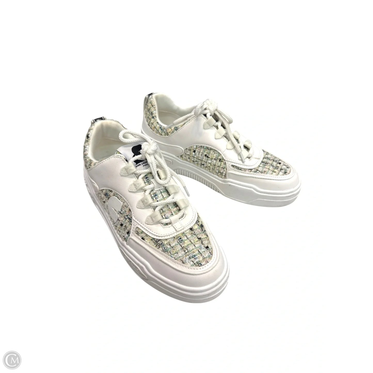 Shoes Designer By Karl Lagerfeld In Green & White, Size: 8