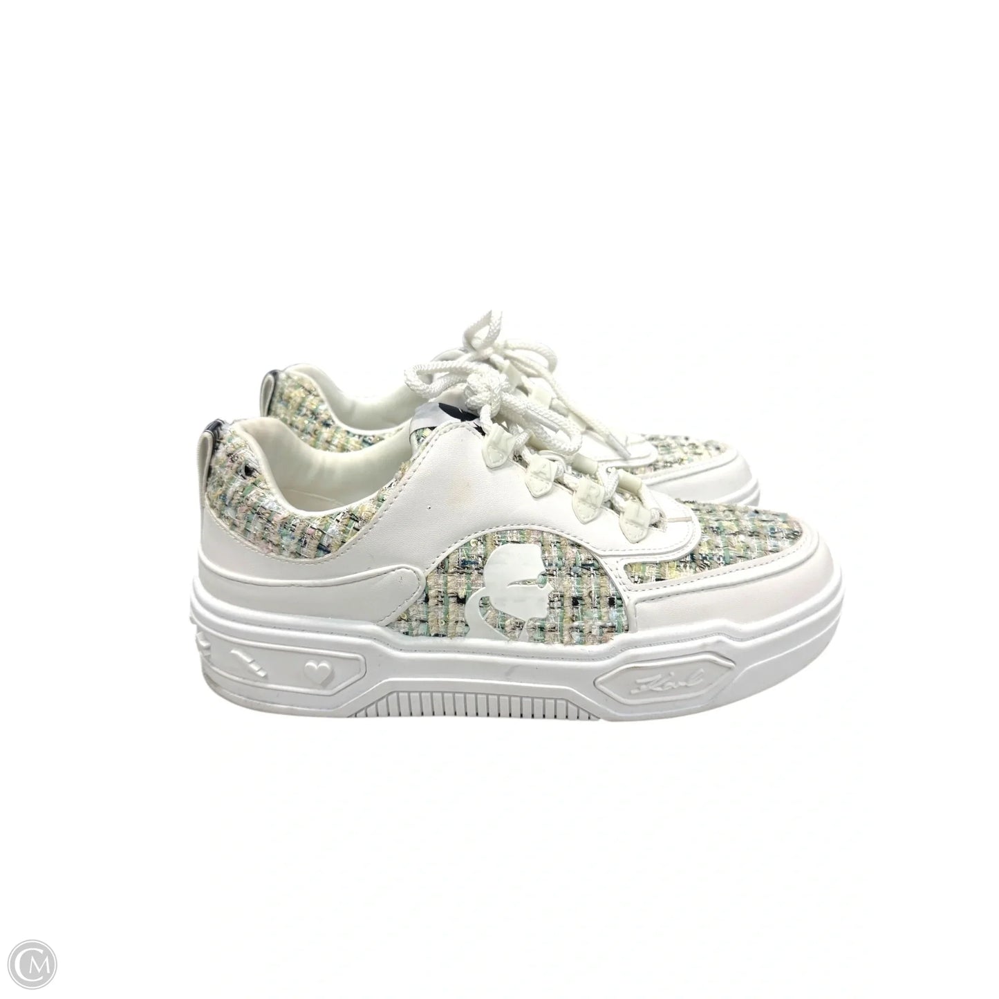 Shoes Designer By Karl Lagerfeld In Green & White, Size: 8