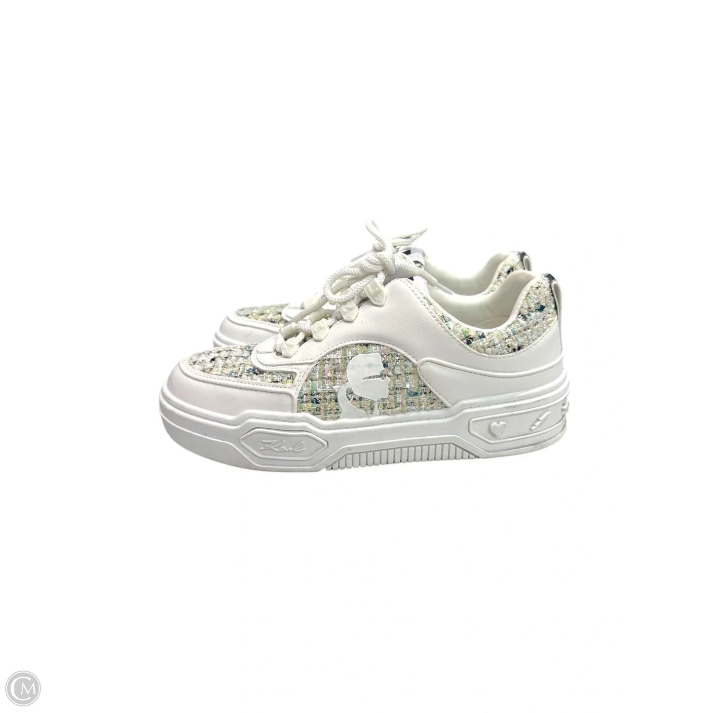 Shoes Designer By Karl Lagerfeld In Green & White, Size: 8
